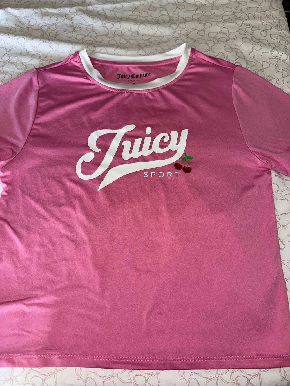 Juicy Couture Pink Logo Cherry Sport Tee - Picture 3 of 5